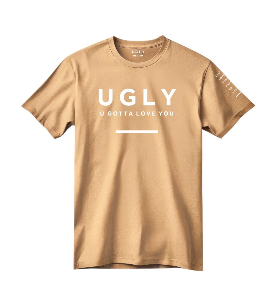 Beige Short Sleeve UGLY Tee